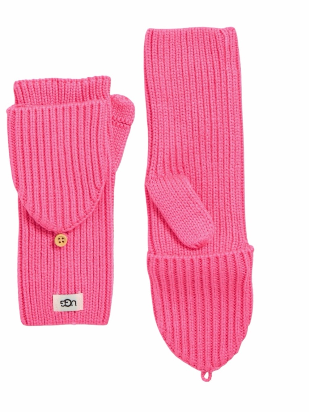 UGG Women’s Hot Pink Convertible Knit Mittens